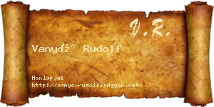 Vanyó Rudolf névjegykártya