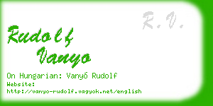 rudolf vanyo business card